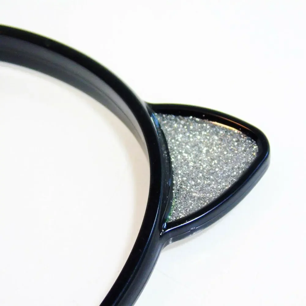 American Girl Cat Ears Headband Black Silver Glitter Halloween Doll Accessory